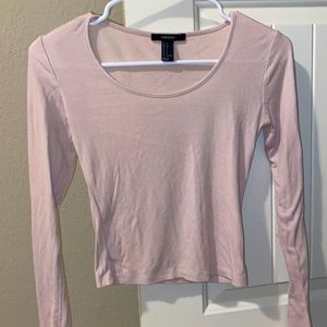 Forever 21 light pink long sleeve crew Nick T-shirt